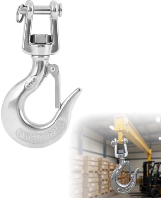 Accessorio per sollevamento - 1000 kg - Acciaio inossidabile - Flessibile - Accessorio per serratura - 15,5*8,5 cm - Duraturo - Grappino