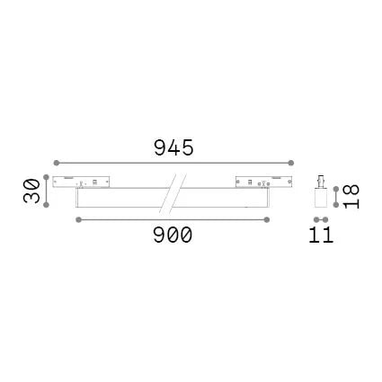 Sistema Lineare Deva 1 Luce Led Integrato Nero 21W Ip20