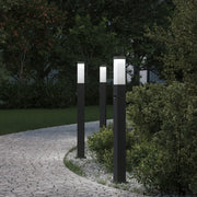 Lampioni a paletto con sensore 3 pz 80 cm neri IP44 4006080