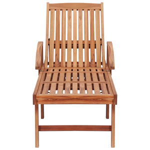 Lettino Prendisole con Tavolo e Cuscino Antracite Legno di Teak 3063007