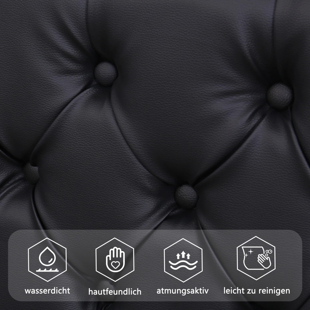 Letto Contenitore Matrimoniale 180x200 cm; LED Regolabile e Rete a Doghe; in PU; Nero