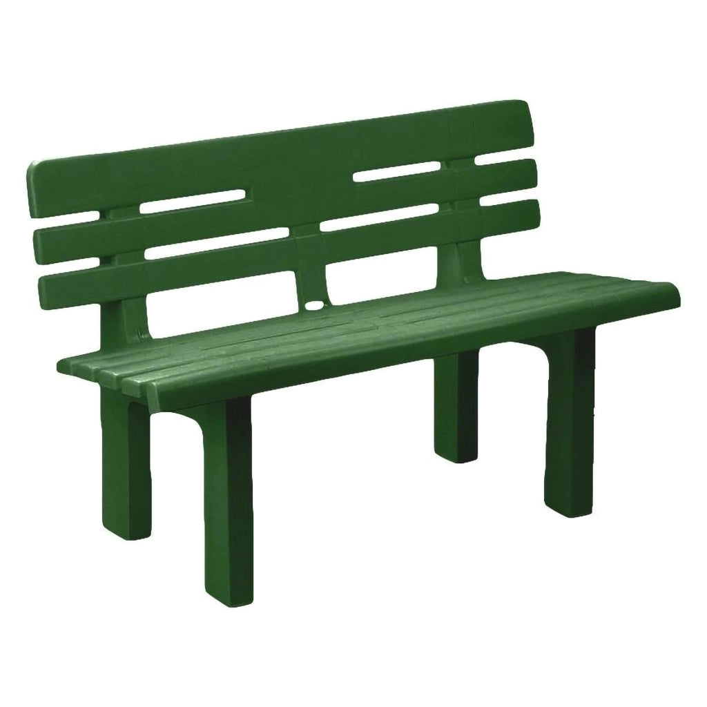 Panchina da esterno Alim, Panca monoblocco da giardino, Panchina outdoor, 100% Made in Italy, 110x52h71 cm, Verde