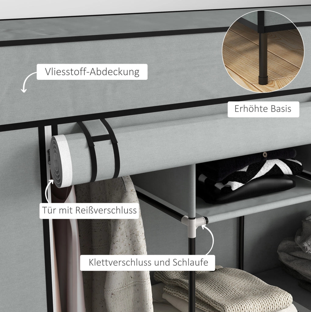 ARMADIO PORTATILE 166x42,5x169,5 cm Grigio Scuro in acciaio