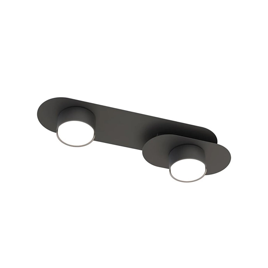 Plafoniera Minimal Marte Acciaio Nero 2 Luci Gx53 Ip20