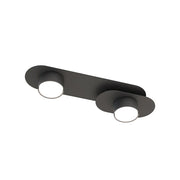 Plafoniera Minimal Marte Acciaio Nero 2 Luci Gx53 Ip20