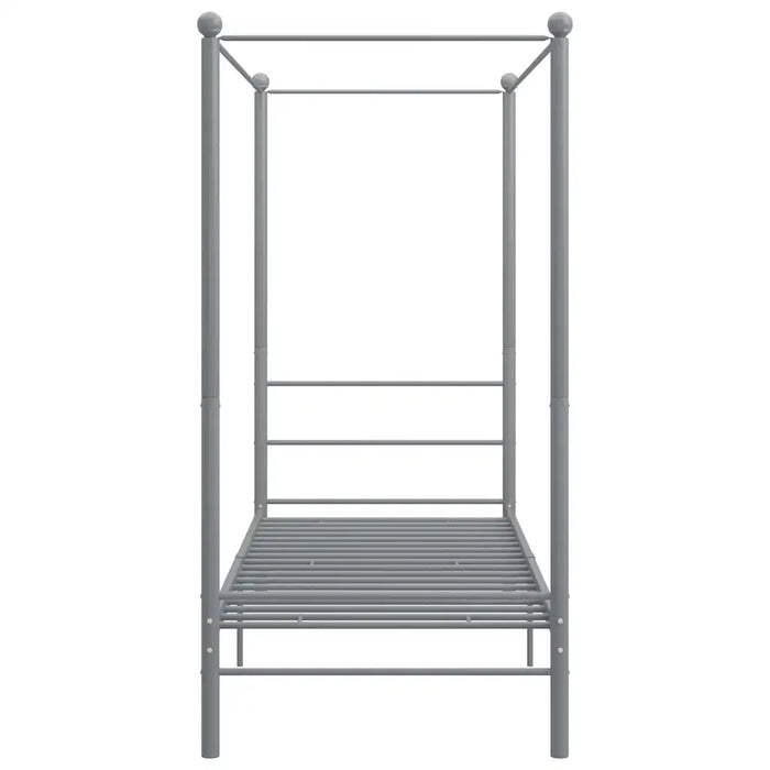 Letto a Baldacchino Grigio in Metallo 90x200 cm 325053