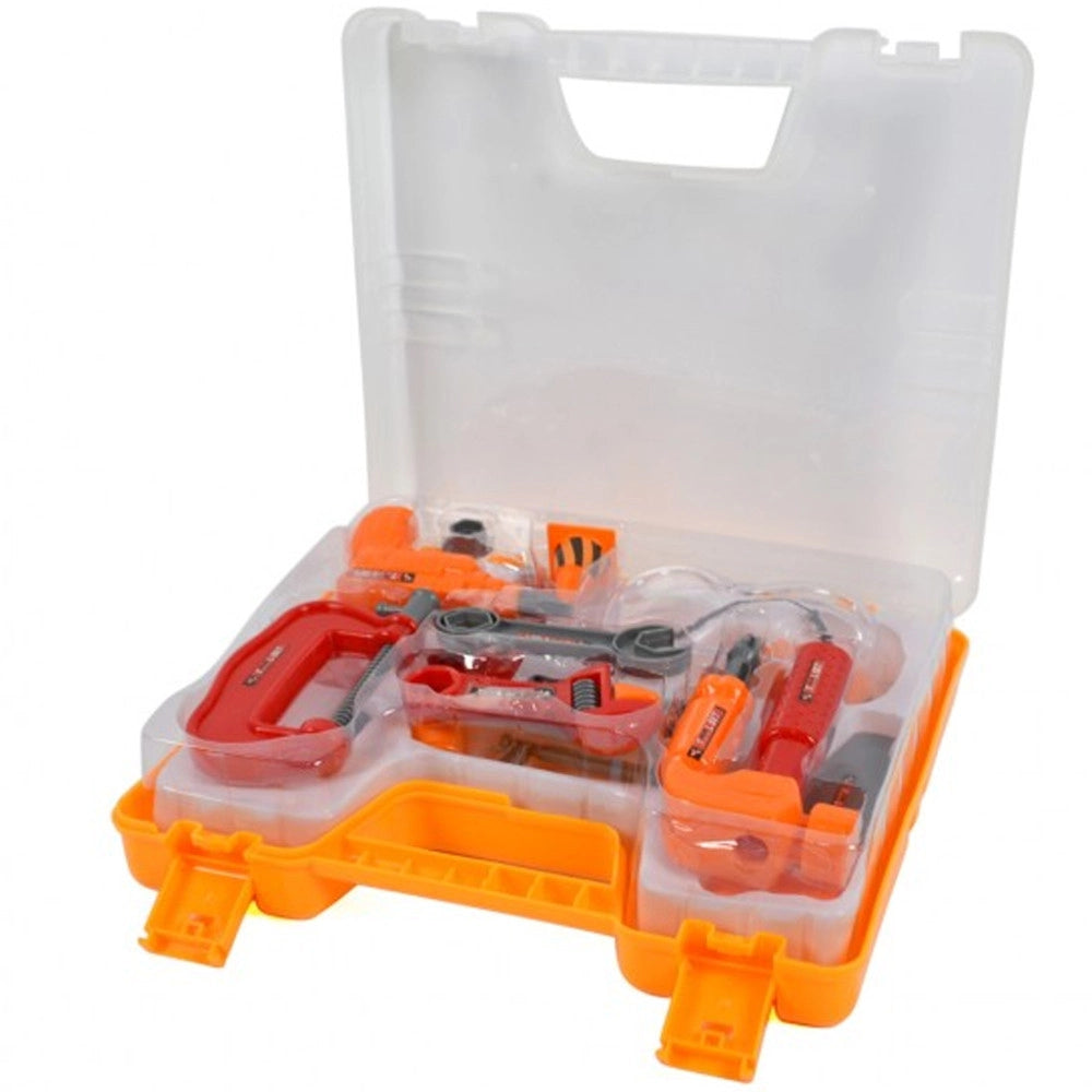 Trade Shop - Playset Valigetta Degli Attrezzi Bricolage Fai Da Te Accessori Gioco Giocattolo -