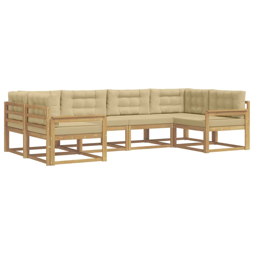 Set di divani da esterno 6 pz Bianco e Beige 3386927