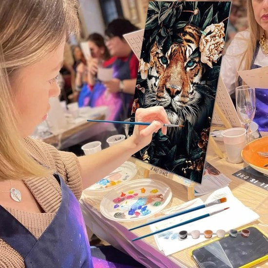 Schilderie a numero - Disegno con pigmento acrilico Scheda di verniciatura