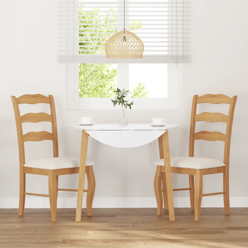 vidaXL Sedie da Pranzo con Cuscini 2 pz Naturale Legno Massello Hevea