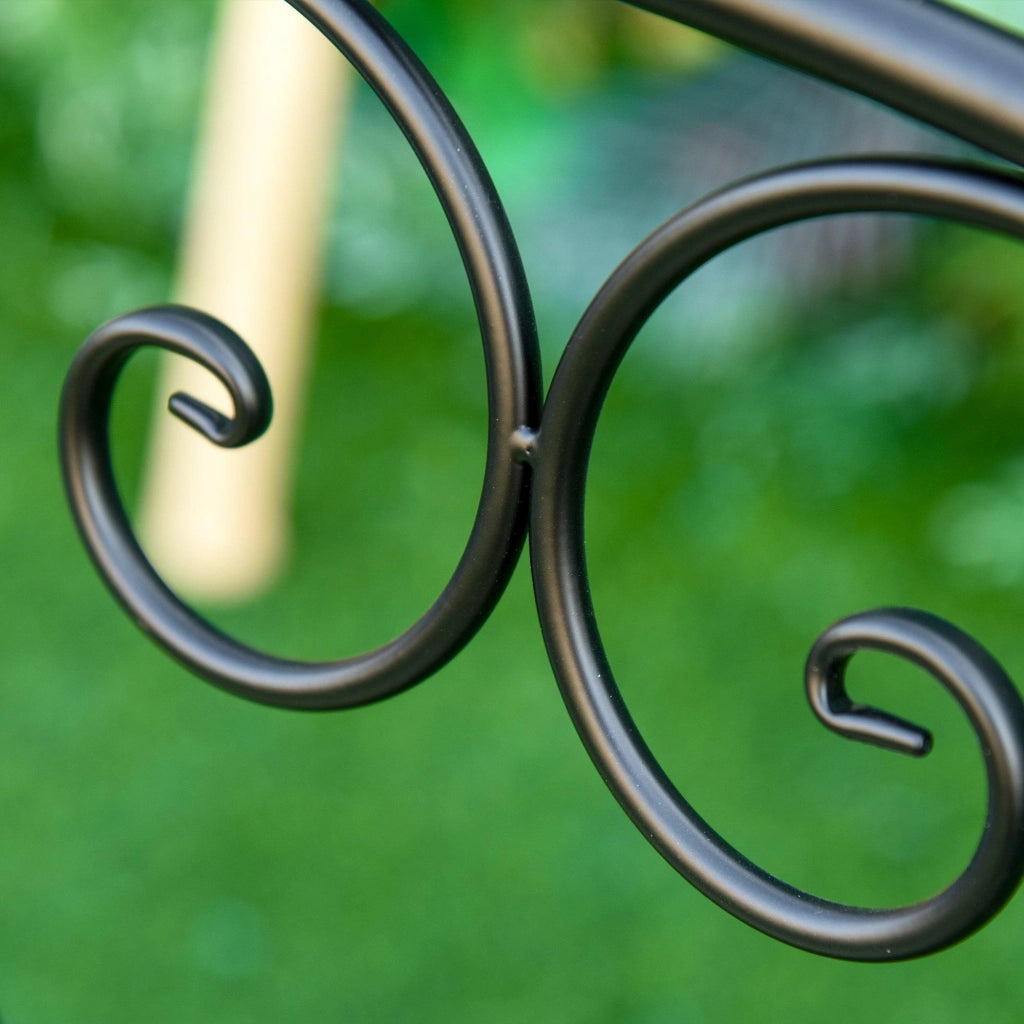 Panchina 2 Posti da giardino 100x50x88 cm in Ferro Nero e Bronzo