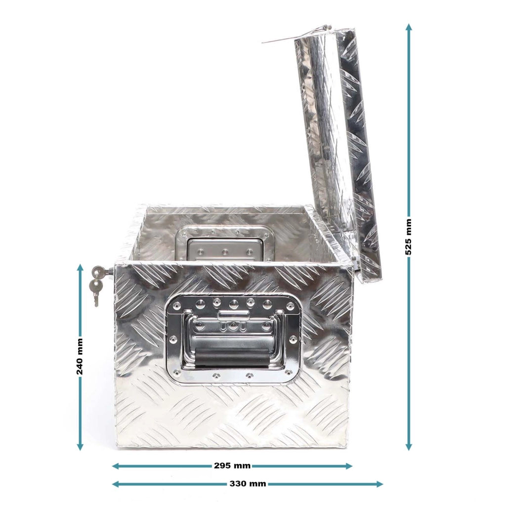 Cassetta portattrezzi in alluminio 50,8x30,5x24cm color silver con chiave