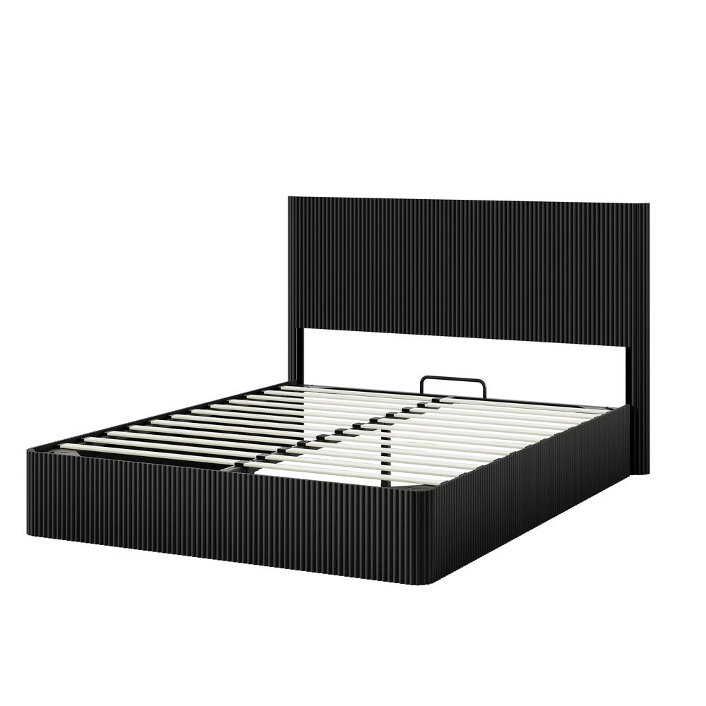 Letto Contenitore Matrimoniale con Sollevamento Idraulico ¨C MINIMAL ¨C Nero 160x200