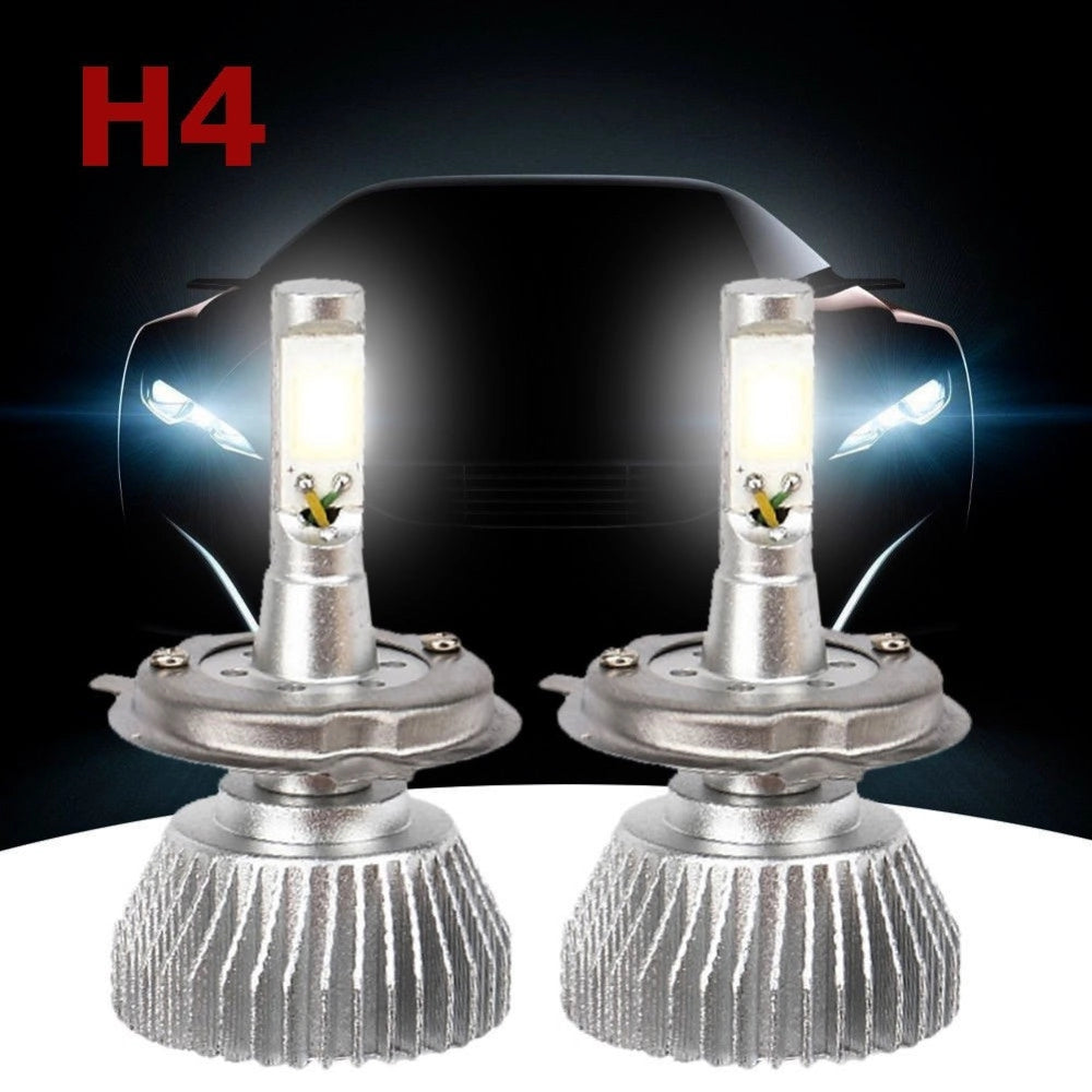 Trade Shop - Coppia Lampade Fari Ricambio Per Auto Led H4 32w Alta Luminosita' Bianco Freddo -