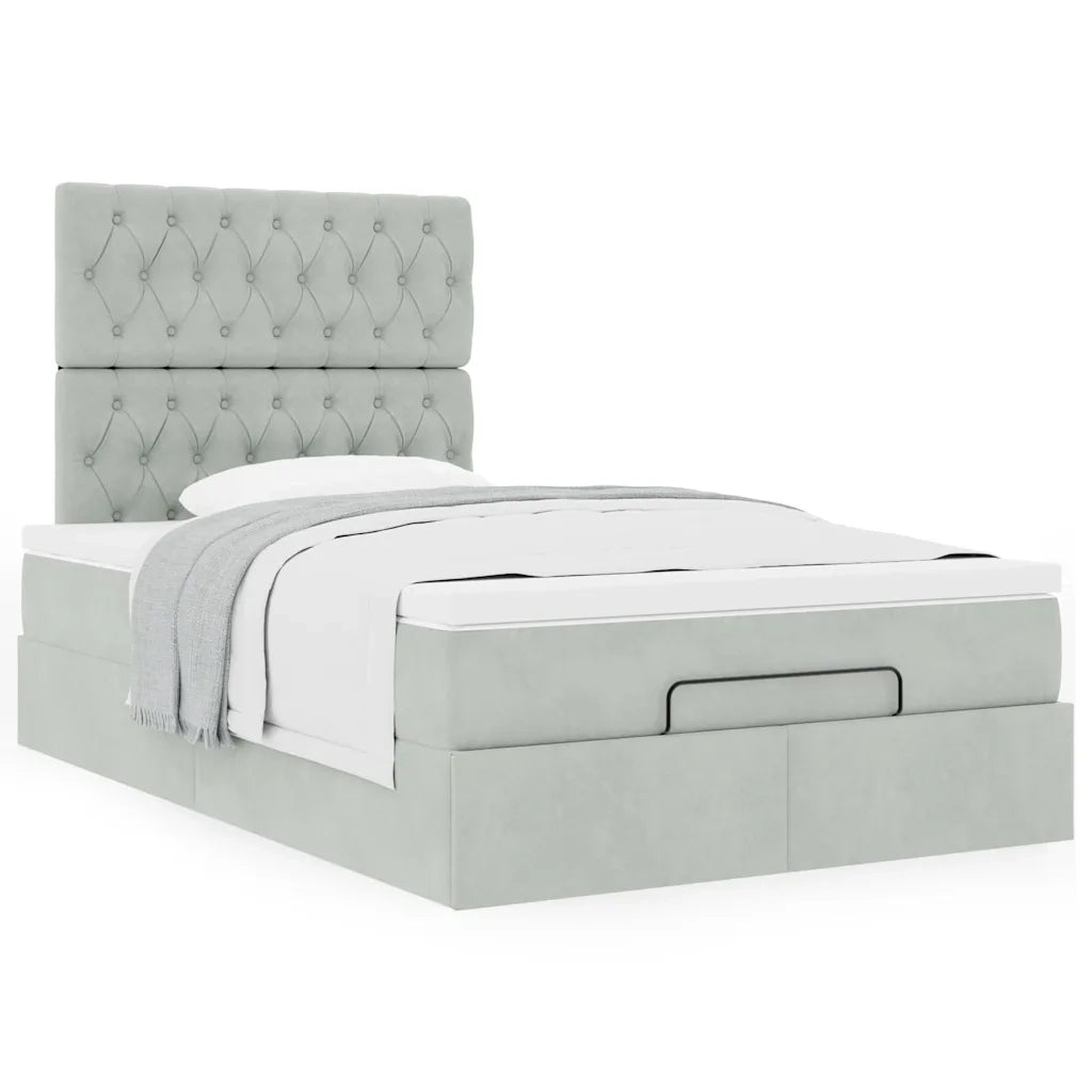 Struttura Letto Pouf con Materassi 120x200 cm Velluto 3313535