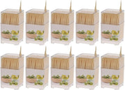 Stuzzicadenti in legno non trattato - 450 pezzi - Duraturo - Ideali per snack o giochi - Ecocompatibile - Set di stuzzicadenti