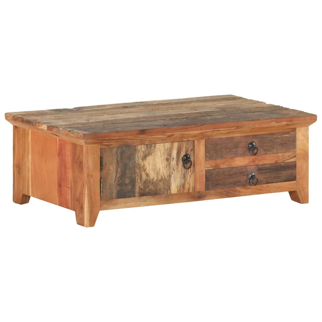 Tavolino da Salotto 90x50x31 cm in Legno Massello di Recupero 320384