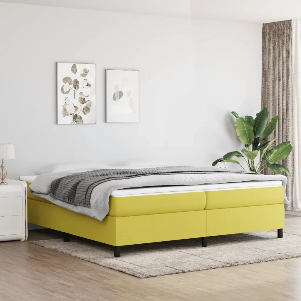 Struttura Letto a Rete a Molle Verde 200x200 cm in Tessuto 3120893