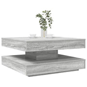 Tavolino da Caffè Girevole a 360 Gradi Grigio 70x70x34,5 cm 858484