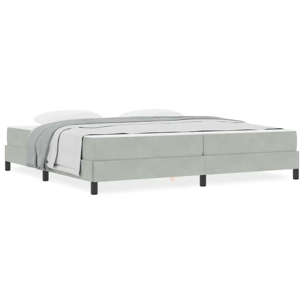 vidaXL Letto box spring con materasso Grigio chiaro 200 x 200 cm