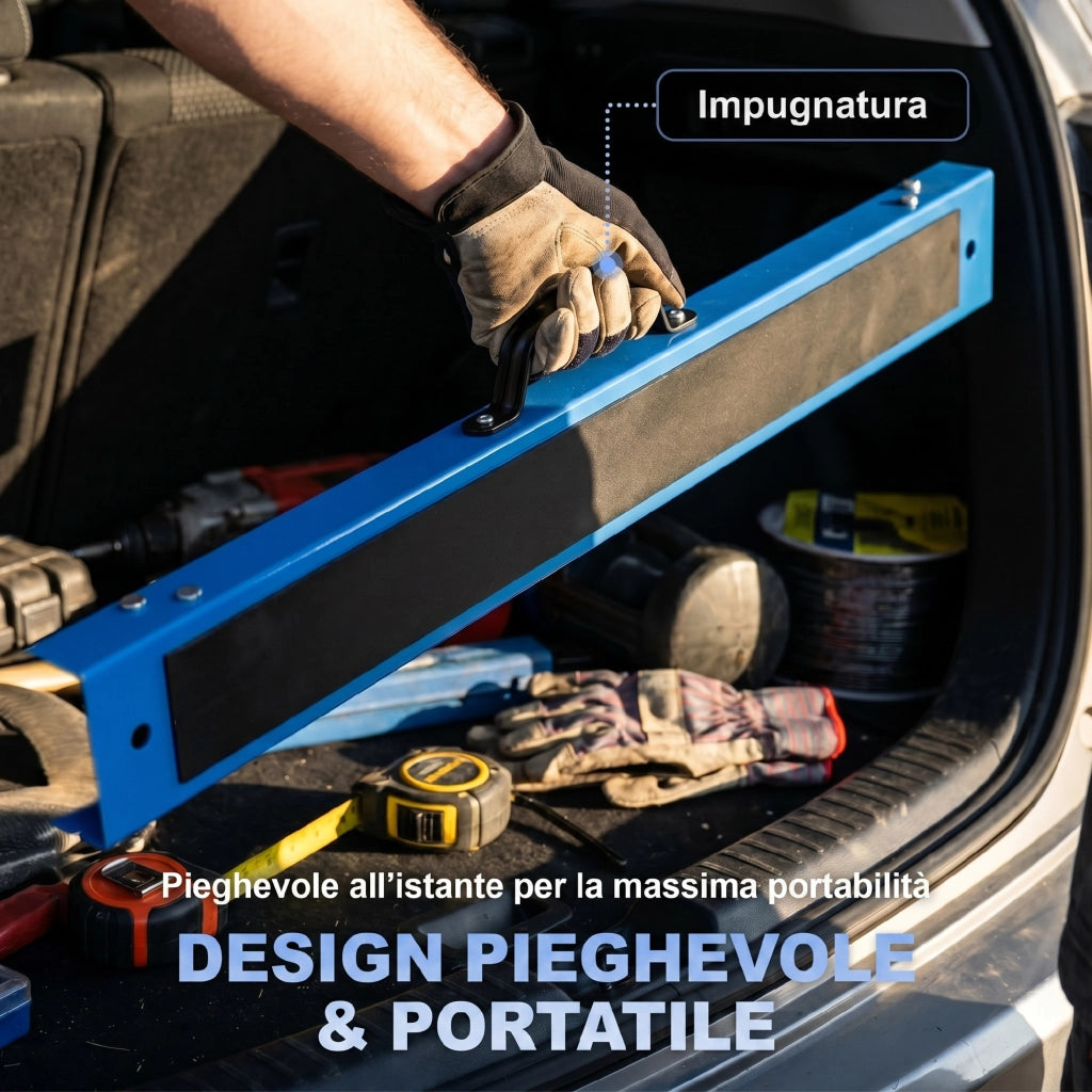 Set 2 Cavalletti da Lavoro Pieghevoli 99,5x36,5x78,5 cm con Superficie Antiscivolo in EVA Blu e Nero