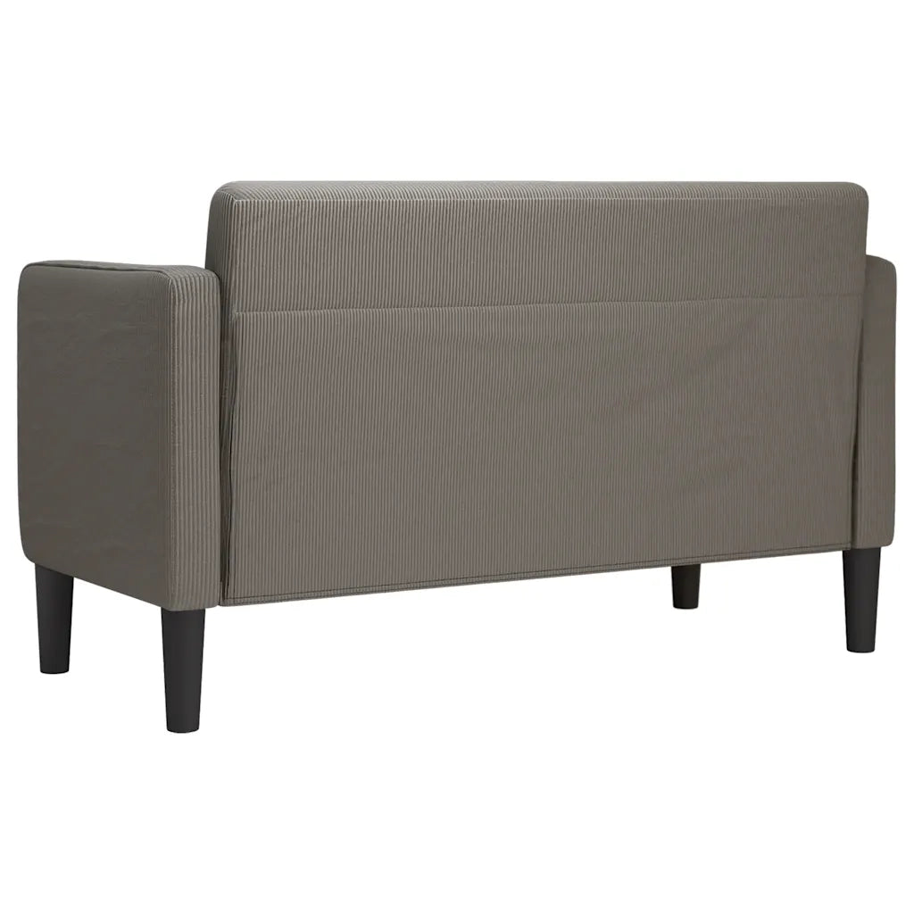 Divano Divanetto Grigio Chiaro 109cm Tessuto di Velluto a Coste 4100522
