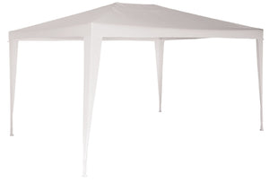 Gazebo da Giardino 3x4m in Metallo Copertura in Plastica Morel Parasole Bianco