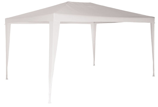 Gazebo da Giardino 3x4m in Metallo Copertura in Plastica Morel Parasole Bianco