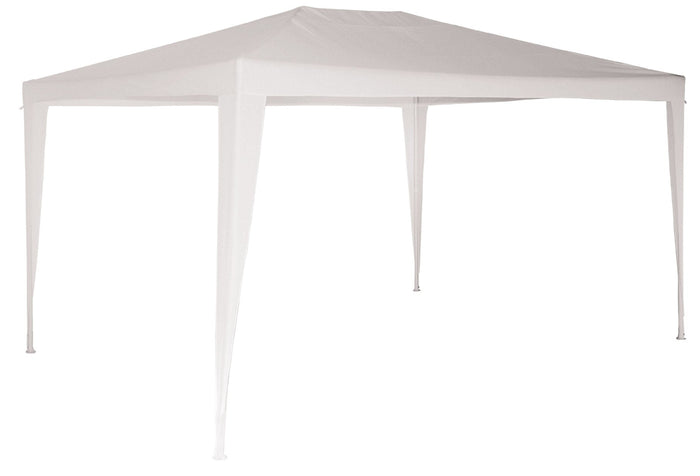 Gazebo da Giardino 3x4m in Metallo Copertura in Plastica Morel Parasole Bianco