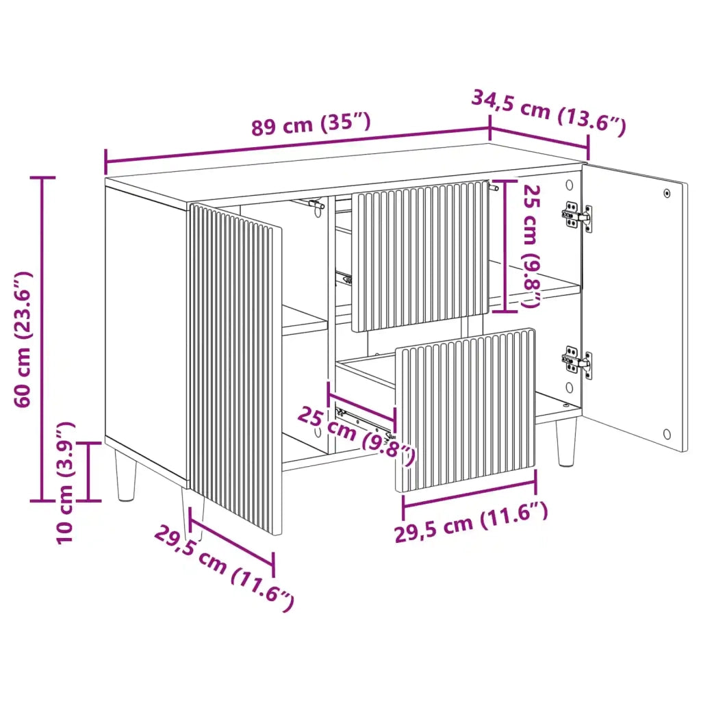 Credenza Bianco 89 x 34,5 x 60 cm Legno ingegnerizzato 894655