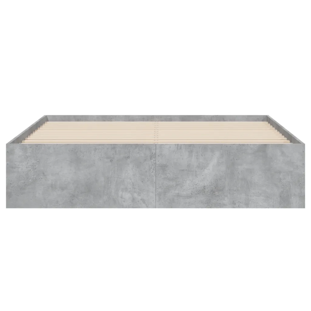 Letto matrimoniale | Letto per adulti | Giroletto Cassetti Grigio Cemento 150x200 cm Legno Multistrato