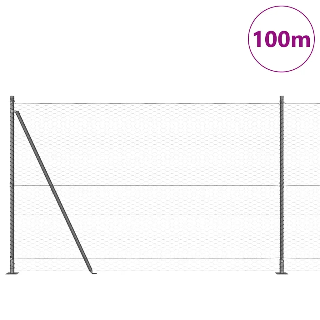 Palo della recinzione Grigio 100 x 1,5 m (rete da 36 mm)