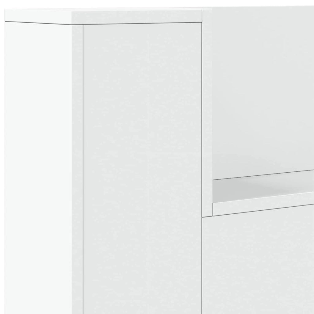 Testiera | Testata con Mobile e LED Bianco 160 x 16,5 x 103,5 cm