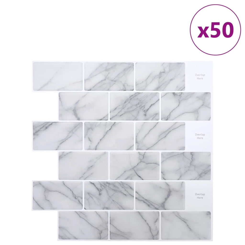 Piastrella subway 50 pz Marmo Bianco 30 x 30 cm CFW5924041