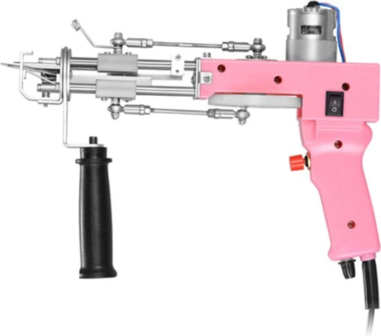 Borduratrice a pistola 2 in 1 - Pistola per tufting - Macchina da cucire - Tappeti - Kit per principianti – Rosa