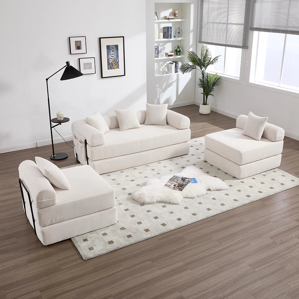 Divano modulare familiare - Xylo - Con contenitore, imballo sottovuoto, beige