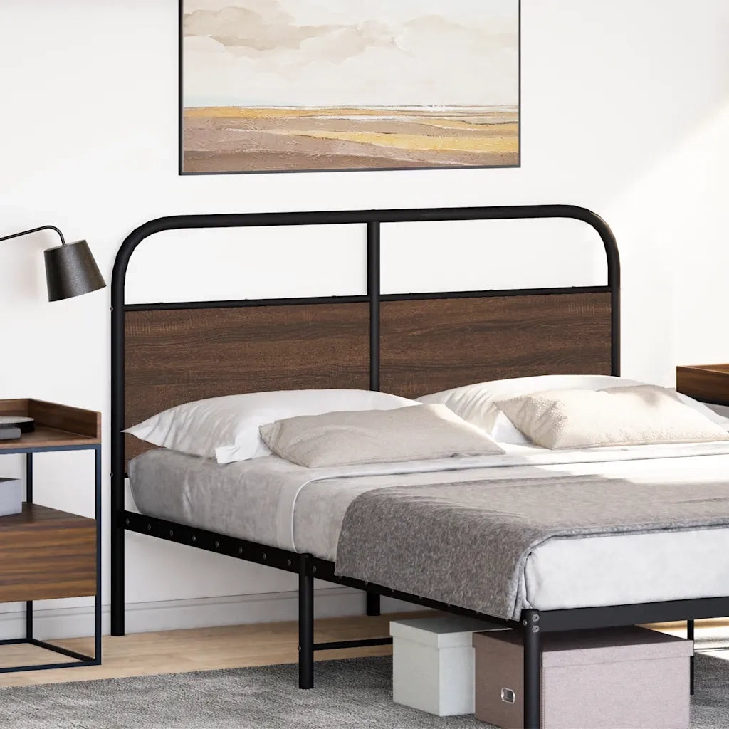 Testiera di Ricambio Rovere Marrone 135 cm in Acciaio e Truciolato 4100339