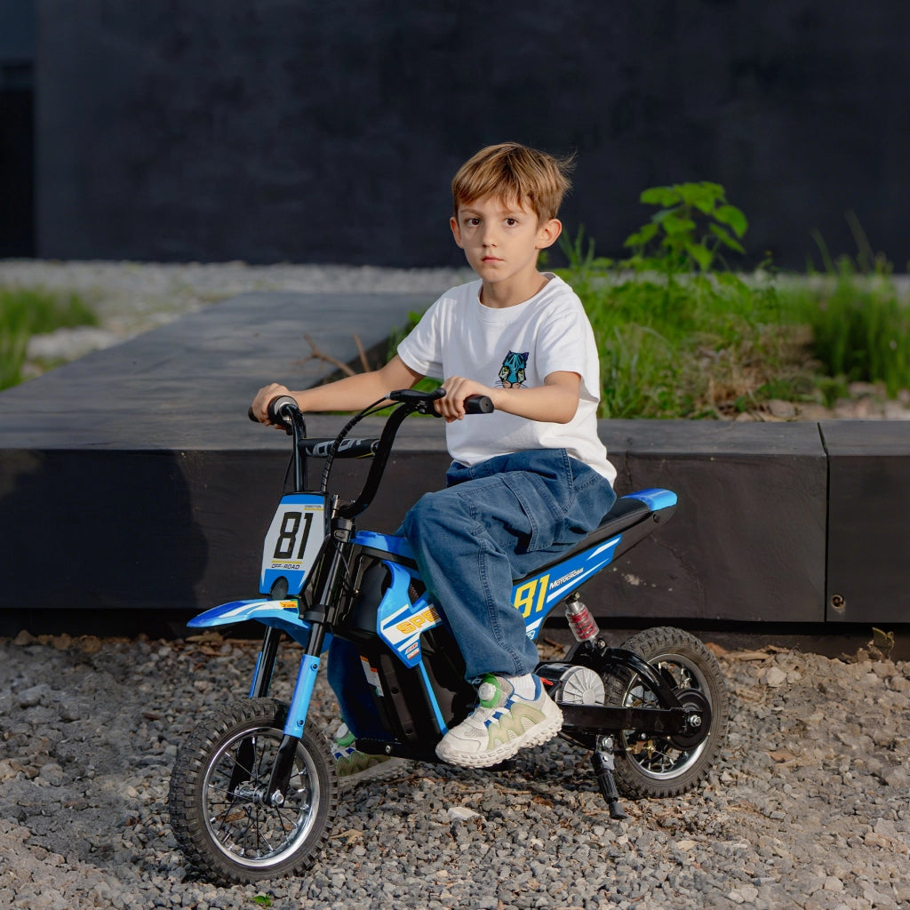 Moto Elettrica per Bambini 24V 250W ¨C zephmum ¨C Blu, 12' per 8-12 Anni