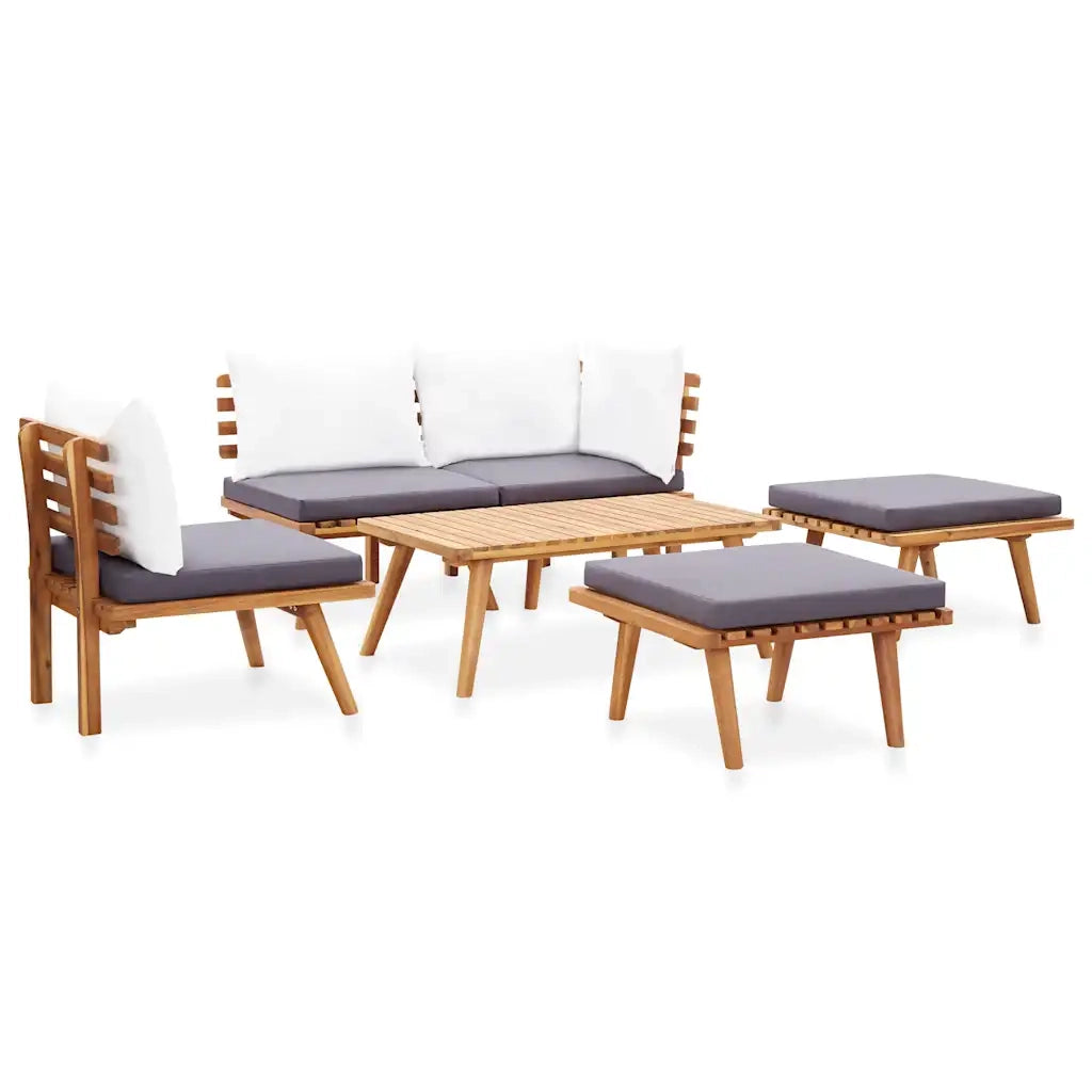 Set Divani da Giardino 6 pz in Legno Massello di Acacia 46677