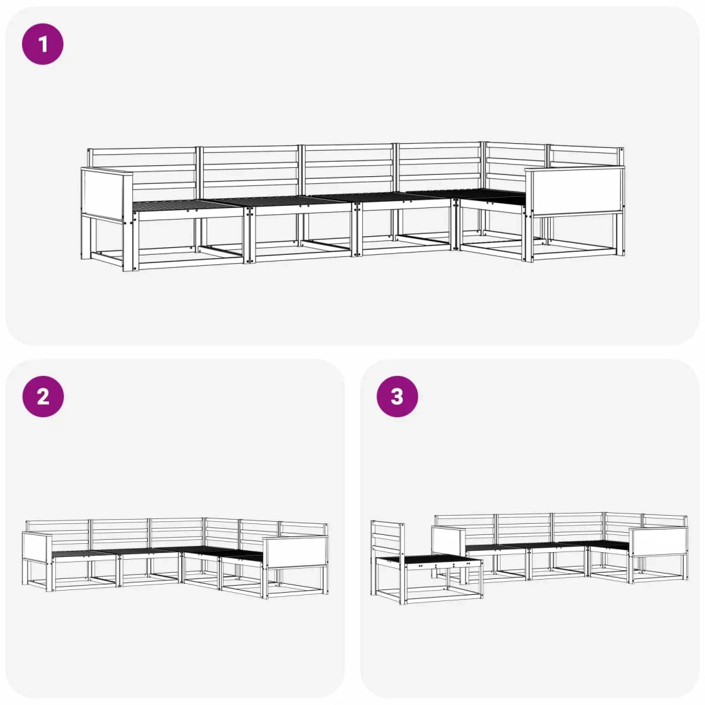 Set di divani da esterno 5 pcs Naturale