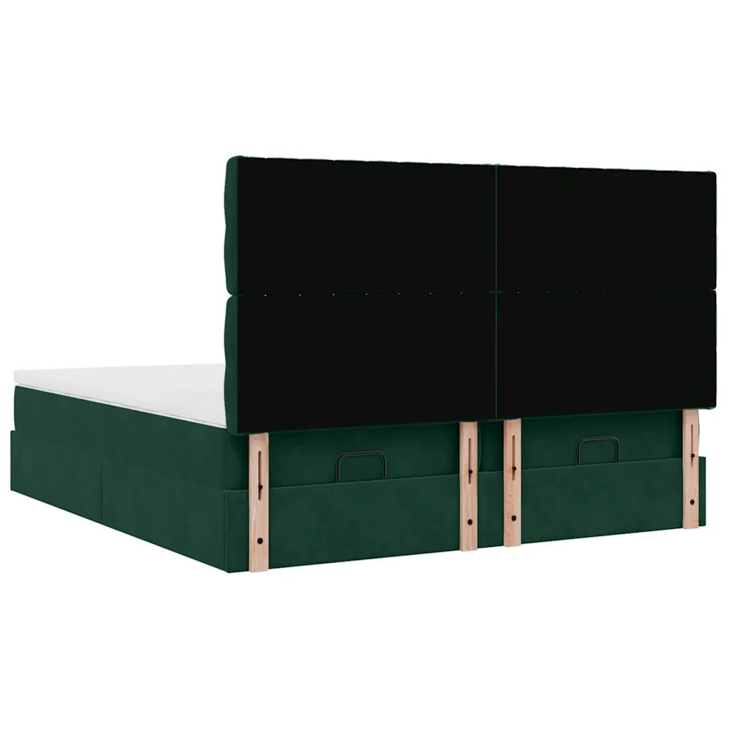 Struttura Letto Pouf con Materassi 180x200 cm Velluto