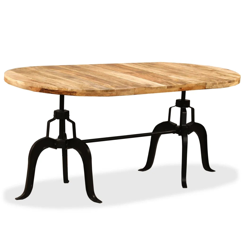 Tavolo da Pranzo in Legno Massello di Mango e Acciaio 180 cm 244799