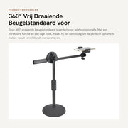 Fotografiestandaard 360° Vrij Draaiend - Beugelstandaard - Telefoonhouder - Live Video - Intrekbare Opnamebeugel - Metaal - Adatto per Telefoni Mobili 5,3-10 cm - Telefoonstatief