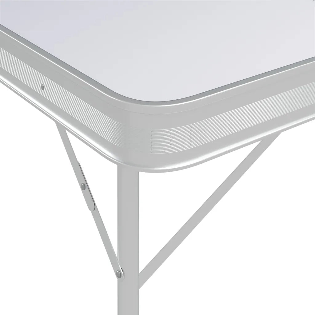 Tavolo da Campeggio Pieghevole con 2 Panche in Alluminio Bianco CFW7962458