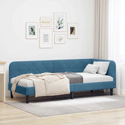 Cornice del letto ad angolo Blu 80 x 200 cm Velluto