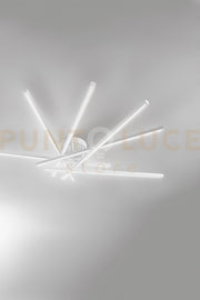 PLAFONIERA IN ALLUMINIO COLORE BIANCO SYNCRO DIMMEREABILE  112,5CM LED 70W CCT 3000K 4000K 6000K 4900Lm