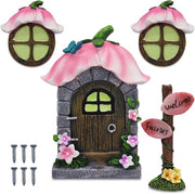 Porta Fiabeschi e Ramen Miniatura - Decorazione Giardino - 3 Pezzi - Illuminato