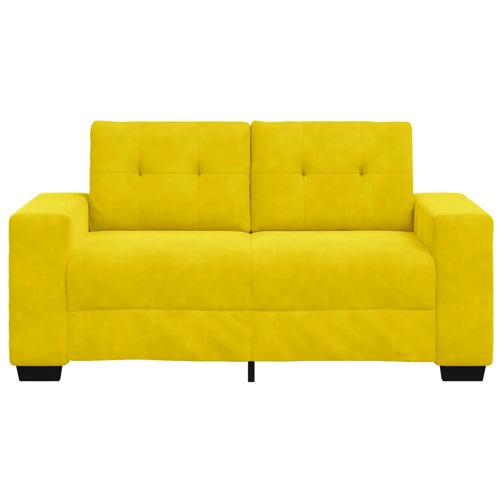 Divano | Divano da soggiorno | Sofa a due posti con cuscino Giallo Velluto