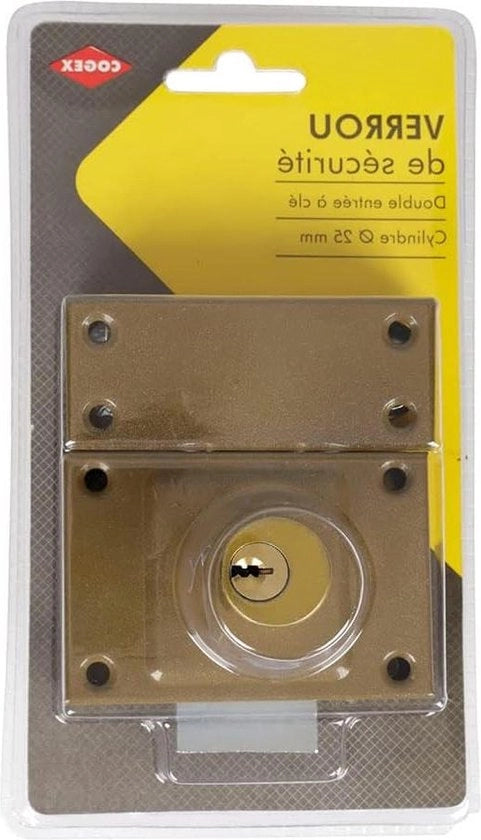 Slot per porta interna a doppia chiave per porta esterna - sicurezza - cilindro Ø 25 mm - inclusi 3 chiavi - viti