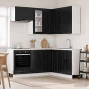 Unità Cucina PORTO 8 pz Nero Legno ingegnerizzato 3438412